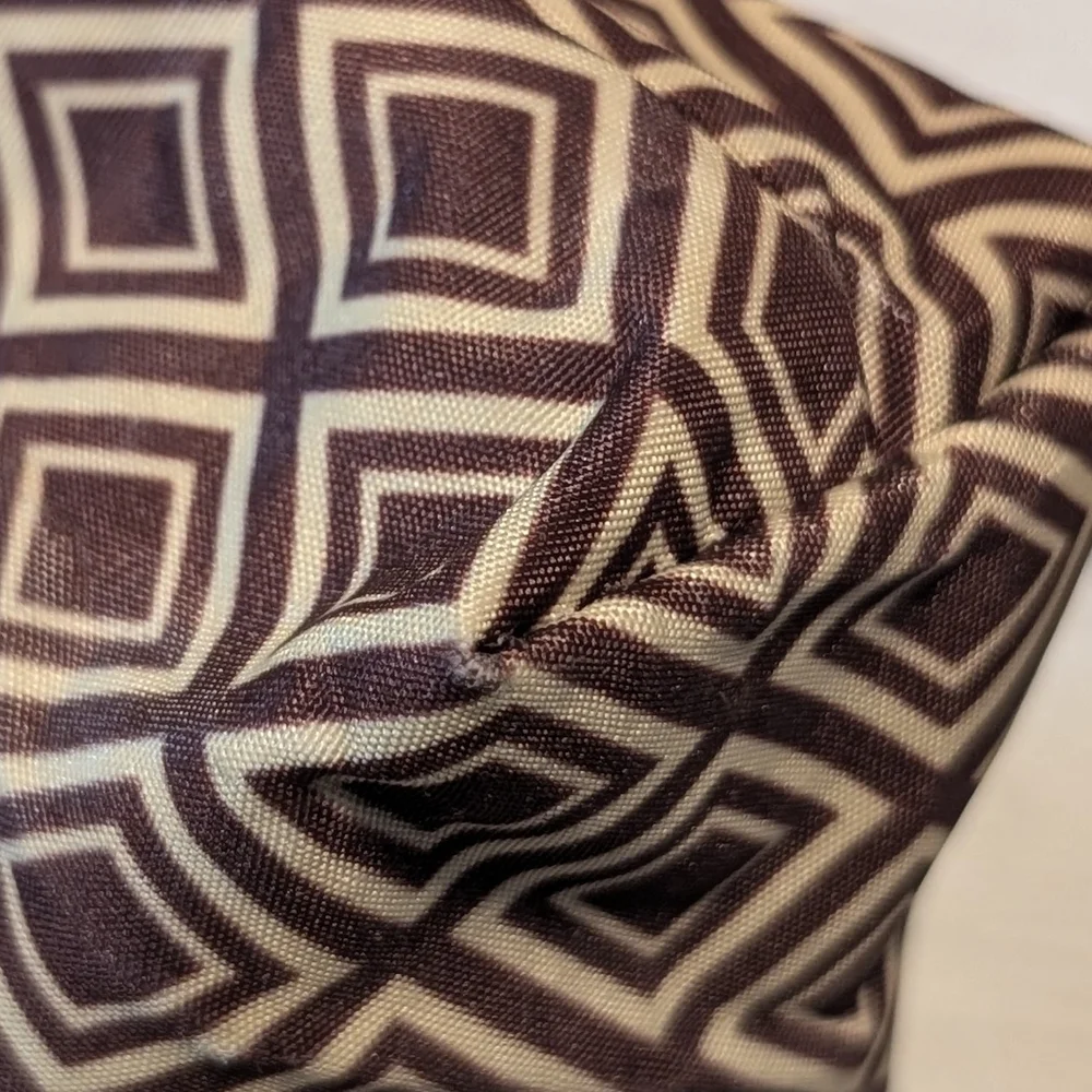 Vintage Estée Lauder Geometric Patterned Cosmetic Bag, Zippered Makeup Pouch - Picture 11 of 11